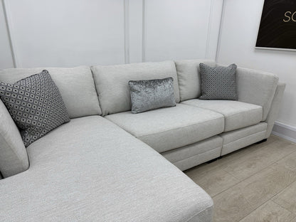 DFS Longbeach / Ada L Shape Chaise Sofa In Light Grey Fabric