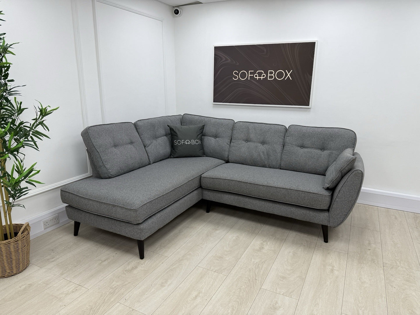 DFS Zinc French Connection Corner Sofa In Grey