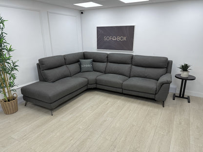 Furniture Village Contempo Power Recliner Corner Sofa In Charcoal Grey