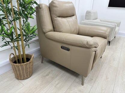DFS Wren Power Recliner Armchair In Tan Leather