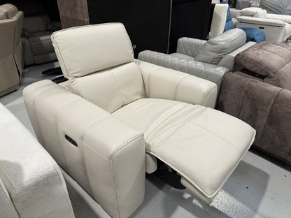 DFS Alivia Power Recliner Chair In Borelli Frost Leather