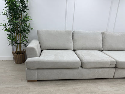 DFS Freya 6 Seater Sofa In Silver Fabric