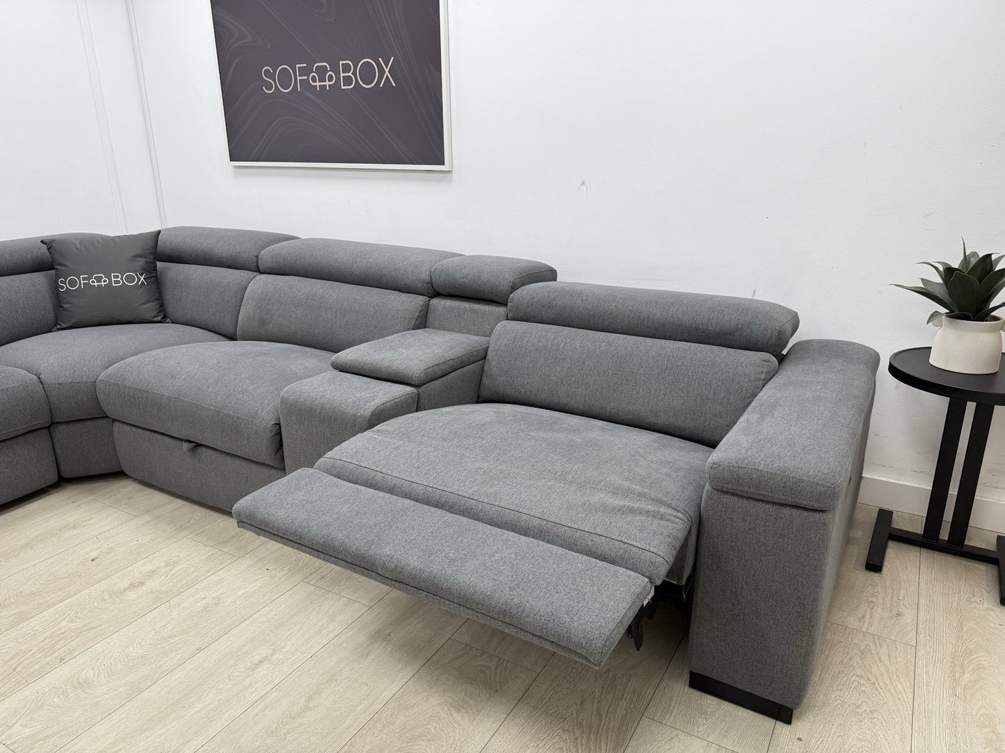 DFS Hike / Wander Storeaway Power Recliner Corner Sofa In Grey