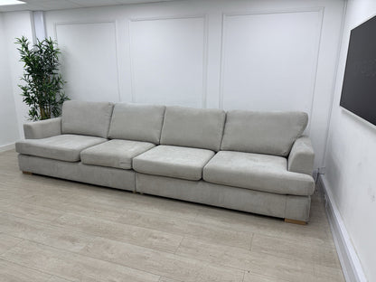 DFS Freya 6 Seater Sofa In Silver Fabric