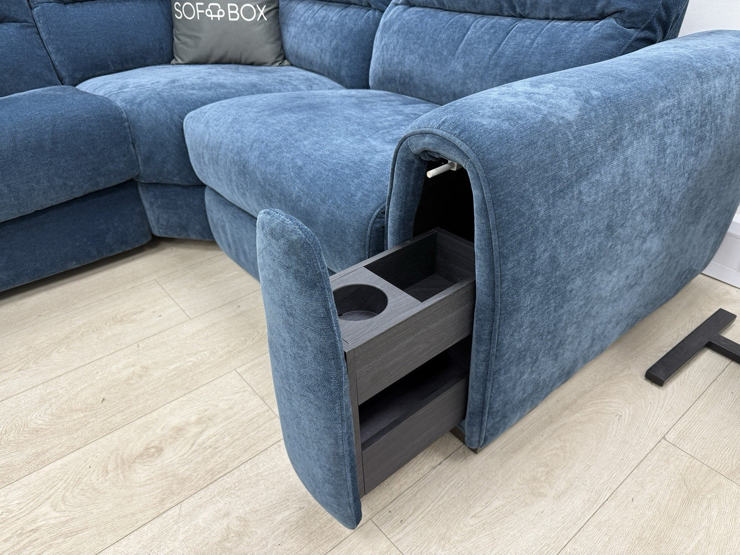 Furniture Village Flex Corner Sofa Bed With Power Recliner & Storage Arms