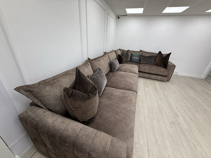 DFS Devine XL Corner Sofa In Chocolate
