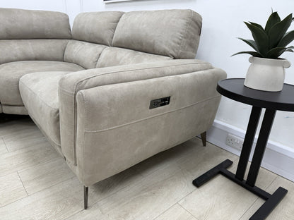 DFS San Mateo Power Recliner Corner Sofa In Arizona Stone Fabric