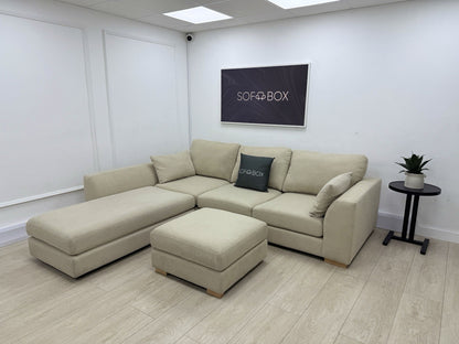 DFS Calix Swivel Corner Sofa Bed In Latte