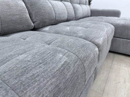 DFS Steller Power Slider 3 Seater L Shape Sofa In Mist Grey