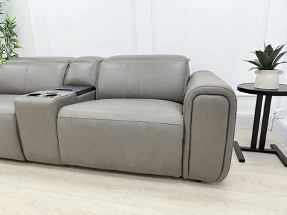 Sofology Premiere 2.5 Seater Power Recliner Sofa In Grey Leather