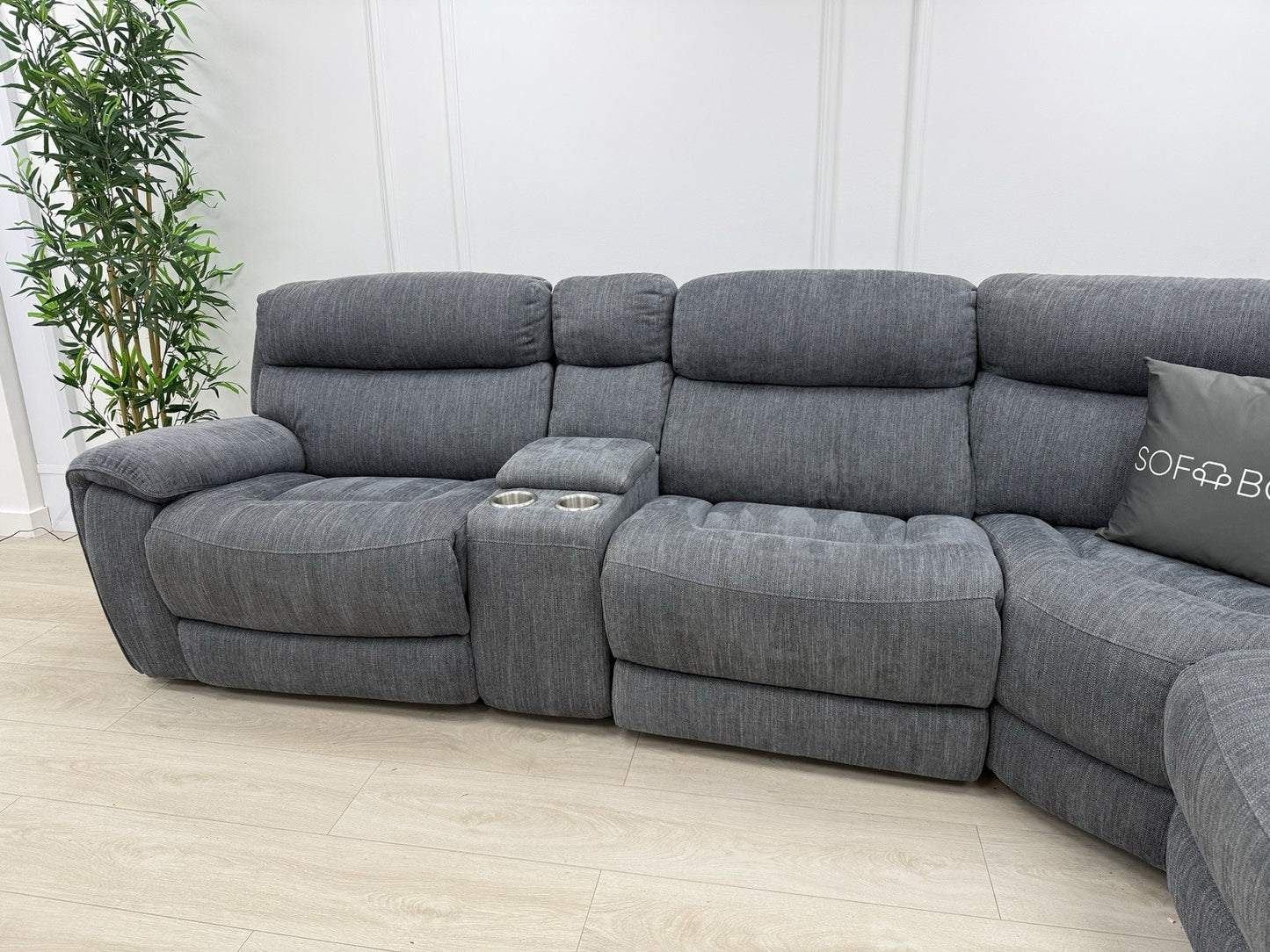 Sofology Radleigh Power Recliner Corner Sofa In Blue