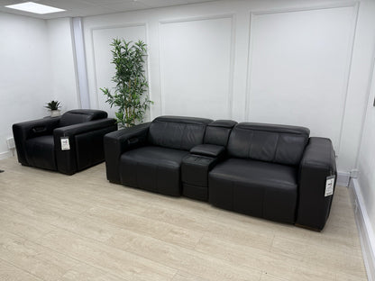 DFS Crusade 3 Seater Sofa, Smart Console & Chair Set Recliner/Heated Leather