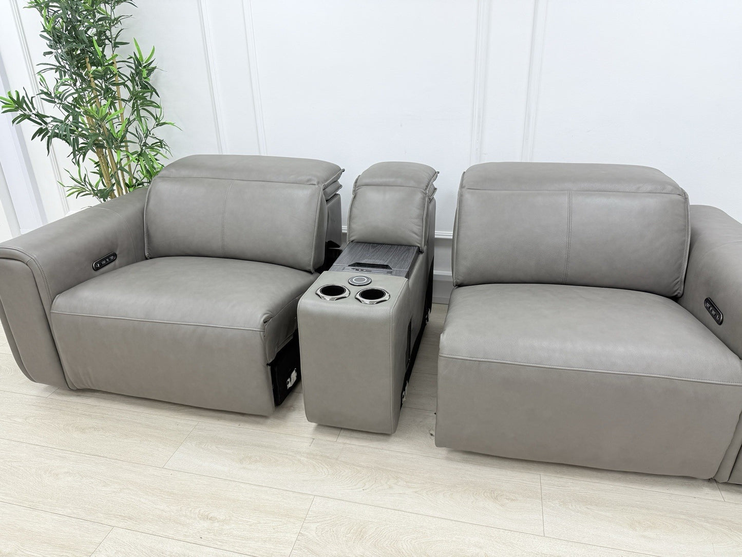Sofology Premiere 2.5 Seater Power Recliner Sofa In Grey Leather