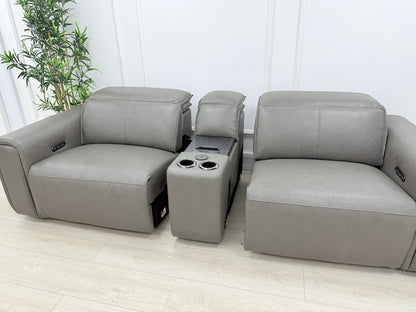 Sofology Premiere 2.5 Seater Power Recliner Sofa In Grey Leather