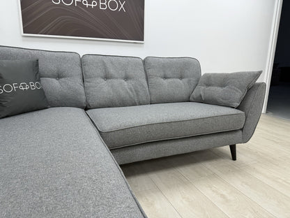 DFS Zinc French Connection Corner Sofa In Grey
