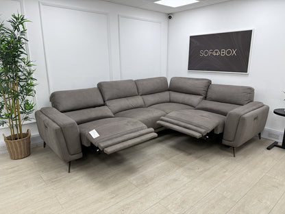 DFS San Mateo Power Recliner Corner Sofa In Arizona Pewter Fabric