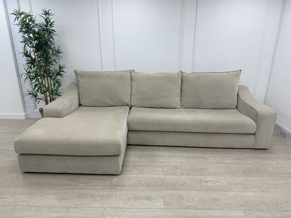 DFS Maura Left Hand Facing Large Chaise Sofa In Natural Fabric