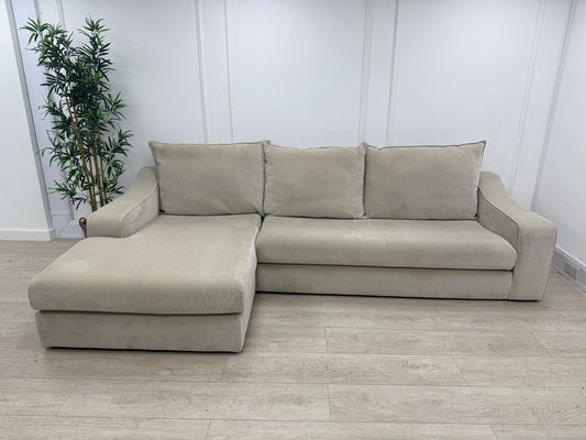 DFS Maura Left Hand Facing Large Chaise Sofa In Natural Fabric