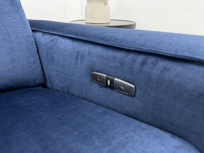 John Lewis Gradient LHF Chaise Power Recliner Sofa In Navy Chenille