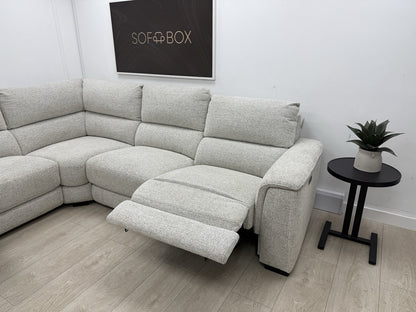 DFS Arwen 2 Corner 2 Power Recliner Corner Sofa In Oyster Fabric