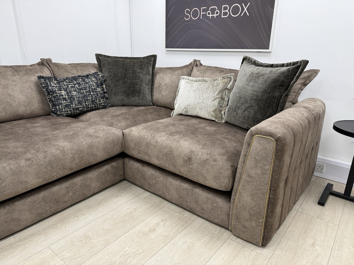 DFS Devine Left Hand Facing Corner Sofa In Chocolate Combination