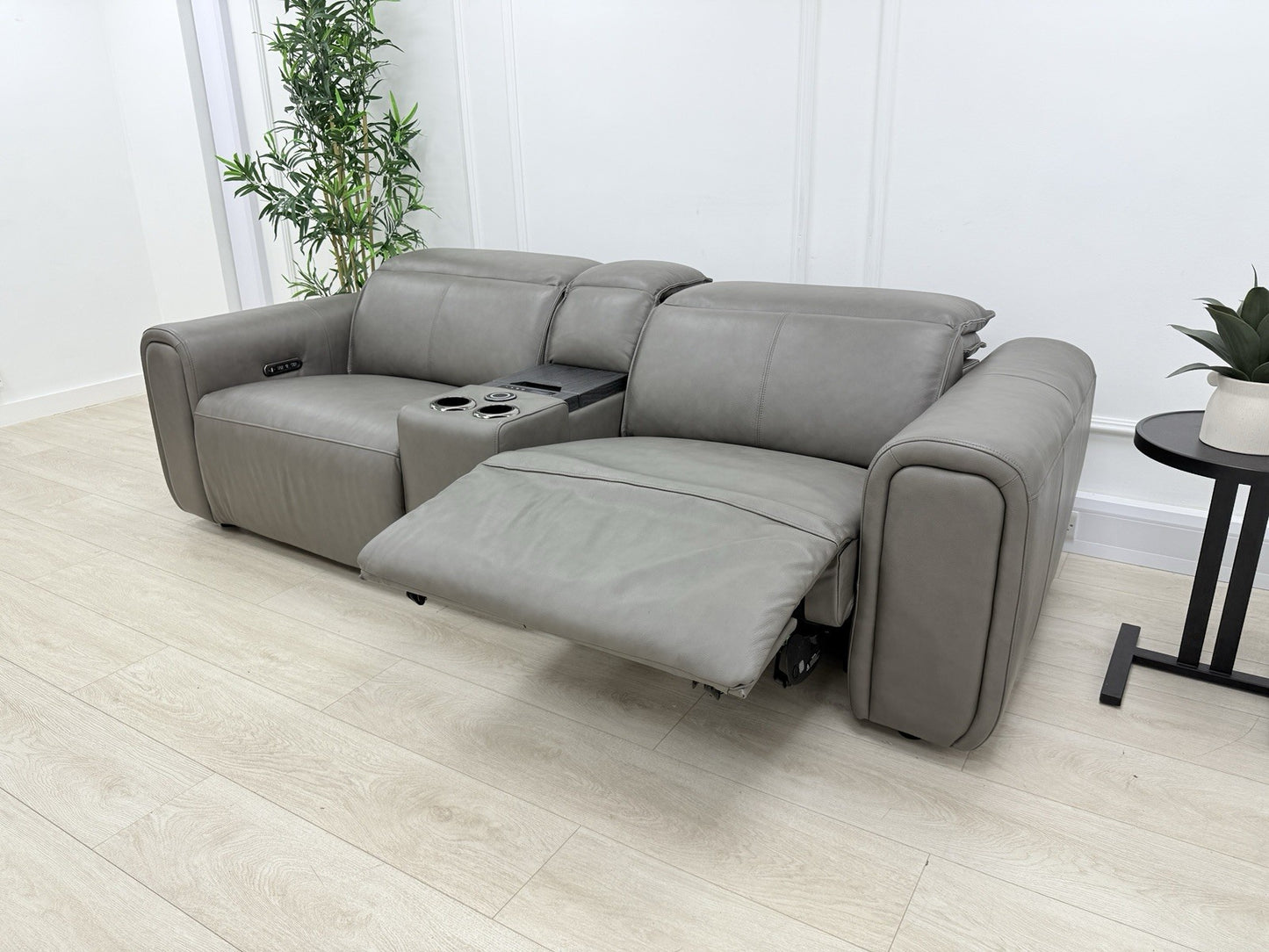 Sofology Premiere 2.5 Seater Power Recliner Sofa In Grey Leather