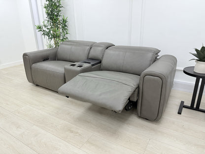 Sofology Premiere 2.5 Seater Power Recliner Sofa In Grey Leather