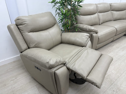 DFS Trek Power Recliner Chair In Taupe Leather