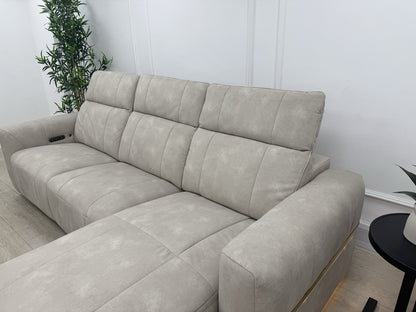 Sofology Lumiere Power Recliner 4 Seater Chaise Sofa In Lifestyle Flecked Ivory