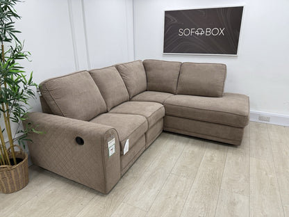 DFS Orka Manual Recliner Corner Sofa In Mocha Fabric