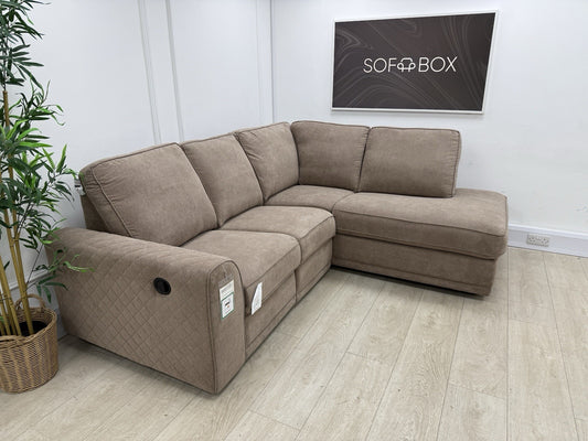 DFS Orka Manual Recliner Corner Sofa In Mocha Fabric