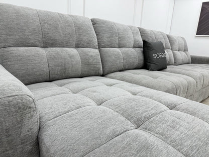 DFS Steller Motion Recliner L Shape Sofa In Mist Grey