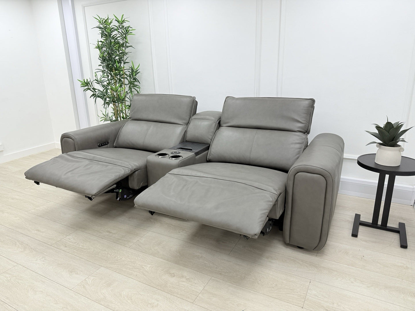 Sofology Premiere 2.5 Seater Power Recliner Sofa In Grey Leather