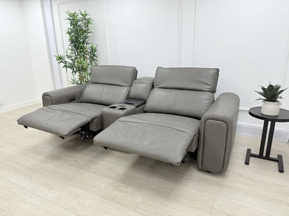 Sofology Premiere 2.5 Seater Power Recliner Sofa In Grey Leather