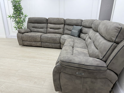 DFS Noah Power Recliner Corner Sofa In Grey