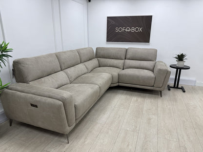 DFS San Mateo Power Recliner Corner Sofa In Arizona Stone Fabric