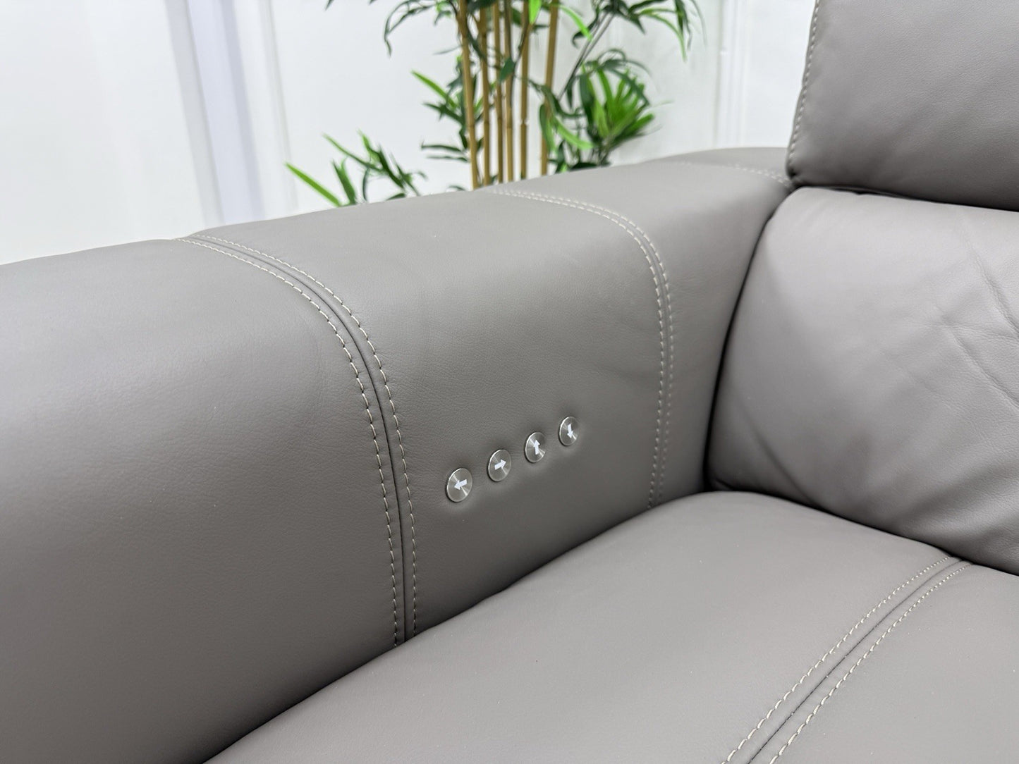 DFS Showcase Power Recliner 2 Seater Sofa In Elephant Grey Leather