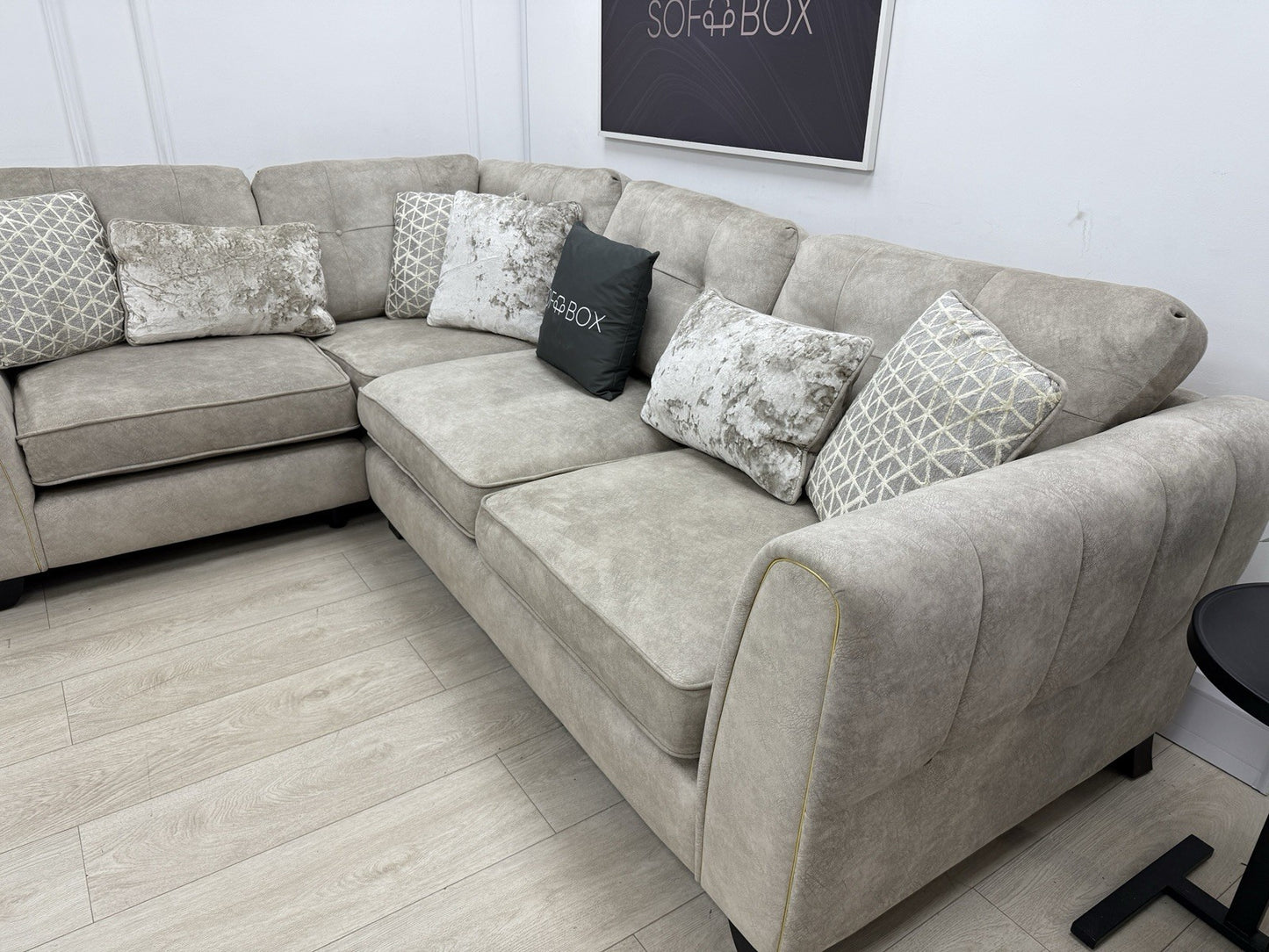 Furniture Village Mariah Corner Sofa & Armchair Set In Cream