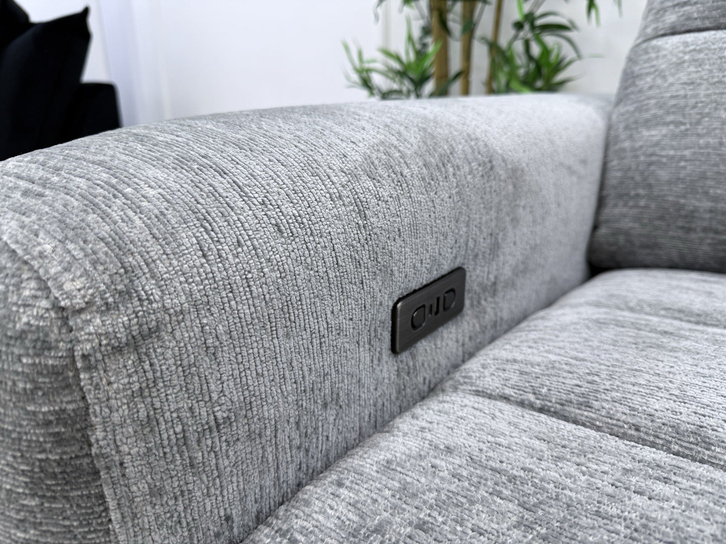 DFS Steller Power Slider Corner Sofa In Mist Grey