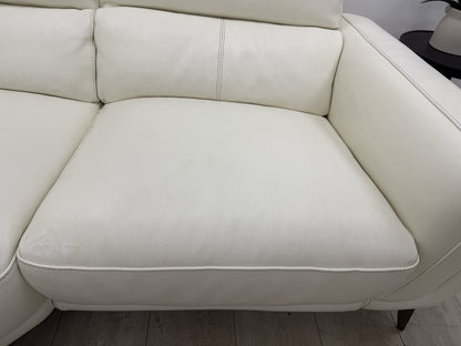 DFS San Antonio Power Recliner Corner Sofa In Snow Leather