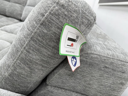 DFS Steller Corner Sofa & Footstool In Mist Grey