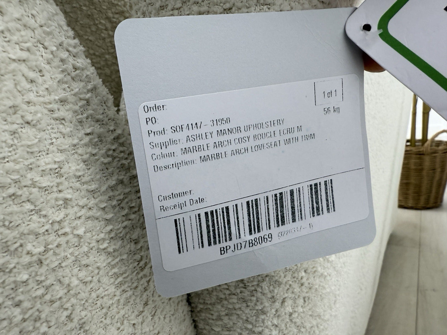 Sofology Marble Arch Love Seat In Cream Boucle Fabric