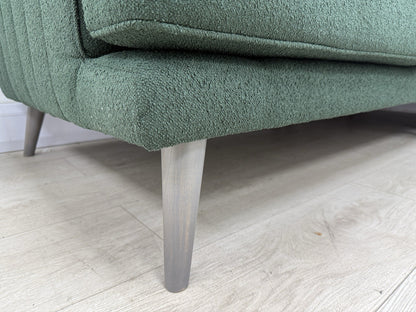 DFS Enhanced Corner Sofa In Green Bouclé Fabric