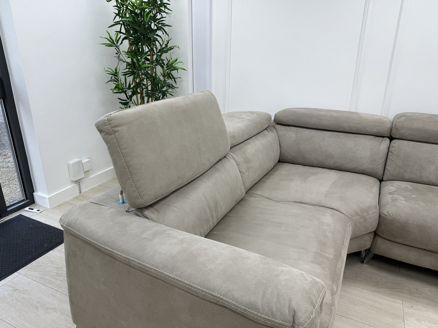 DFS Tahiti XL Power Recliner Corner Sofa In Stone
