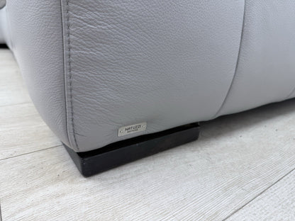 Natuzzi Click Modular Power Recliner Corner Sofa In Grey Leather