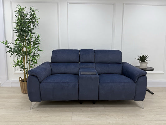 DFS Cinesound 2 Seater Power Recliner Sofa In Navy