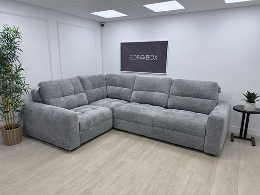 DFS Steller Power Slider Corner Sofa In Mist Grey