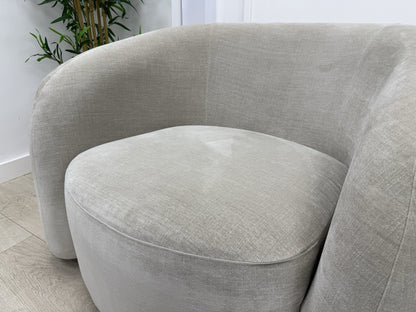 Sofology Dalston Fabric Swivel Chair in Soft Chenille Linen