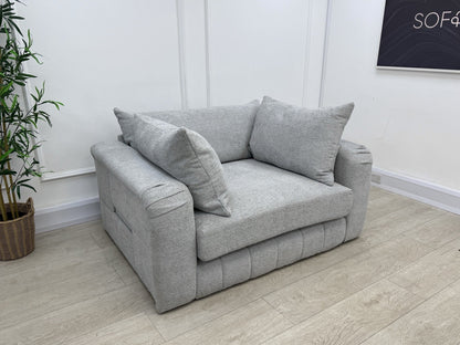 Sofology The Westwood Loveseat Cuddle Chair In Teddy Chenille Silver Mix