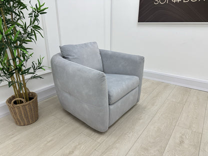 Sofology The Marvella Fabric Swivel Chair In Lifestyle Flecked Fabric Silver